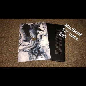 Mac book 13” Black and White Marble case